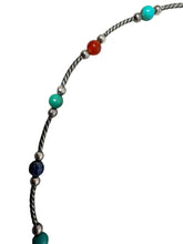 Load image into Gallery viewer, Sterling Silver Choker style Necklace Adorned with Semiprecious stones