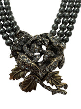 Load image into Gallery viewer, HEIDI DAUS VINTAGE ROSE ELEGANCE 3 STRAND FAUX PEARL CRYSTAL NECKLACE With Matching Earrings - Finely Find It Vintage!
