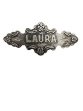 Load image into Gallery viewer, Antique Victorian Sterling Silver “Laura” Name Brooch - Finely Find It Vintage!