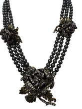 Load image into Gallery viewer, HEIDI DAUS VINTAGE ROSE ELEGANCE 3 STRAND FAUX PEARL CRYSTAL NECKLACE With Matching Earrings - Finely Find It Vintage!