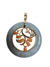 Load image into Gallery viewer, 14 Kt Jade and Coral Pendant - Finely Find It Vintage!