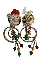 Load image into Gallery viewer, Lunch at The Ritz Vintage Christmas Earrings