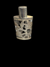 Load image into Gallery viewer, Antique Glass with Sterling Overlay Perfume Bottle - Finely Find It Vintage!