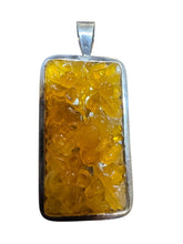 Load image into Gallery viewer, Amber Floral Pendant in Sterling Silver Frame - Finely Find It Vintage!