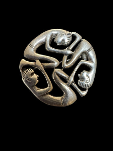 Peter Stone Celtic Brooch - Three Men Dancing - Finely Find It Vintage!