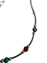 Load image into Gallery viewer, Sterling Silver Choker style Necklace Adorned with Semiprecious stones