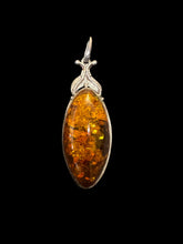 Load image into Gallery viewer, Vintage Sterling Silver Amber Pendant - Finely Find It Vintage!