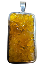 Load image into Gallery viewer, Amber Floral Pendant in Sterling Silver Frame - Finely Find It Vintage!