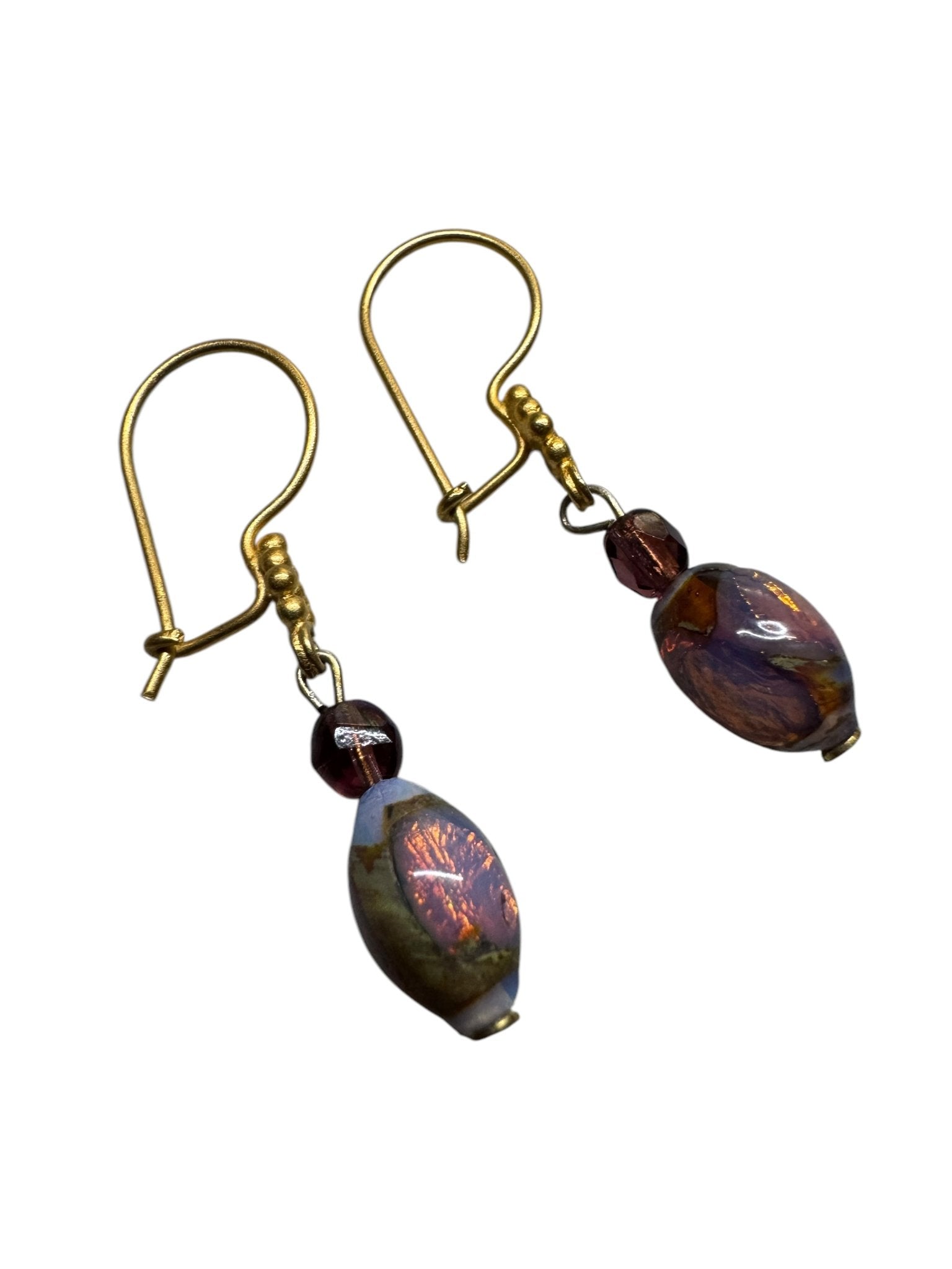 Artesian Glass Earrings - Finely Find It Vintage!