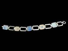 Load image into Gallery viewer, Antique Art Deco Sterling Silver Bracelet with Lapis and Moonstone - Finely Find It Vintage!