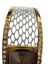 Load image into Gallery viewer, Kenneth Jay Lane KJL Tank Watch Women 20mm Gold Tone Pave Cuff