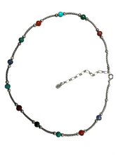 Load image into Gallery viewer, Sterling Silver Choker style Necklace Adorned with Semiprecious stones