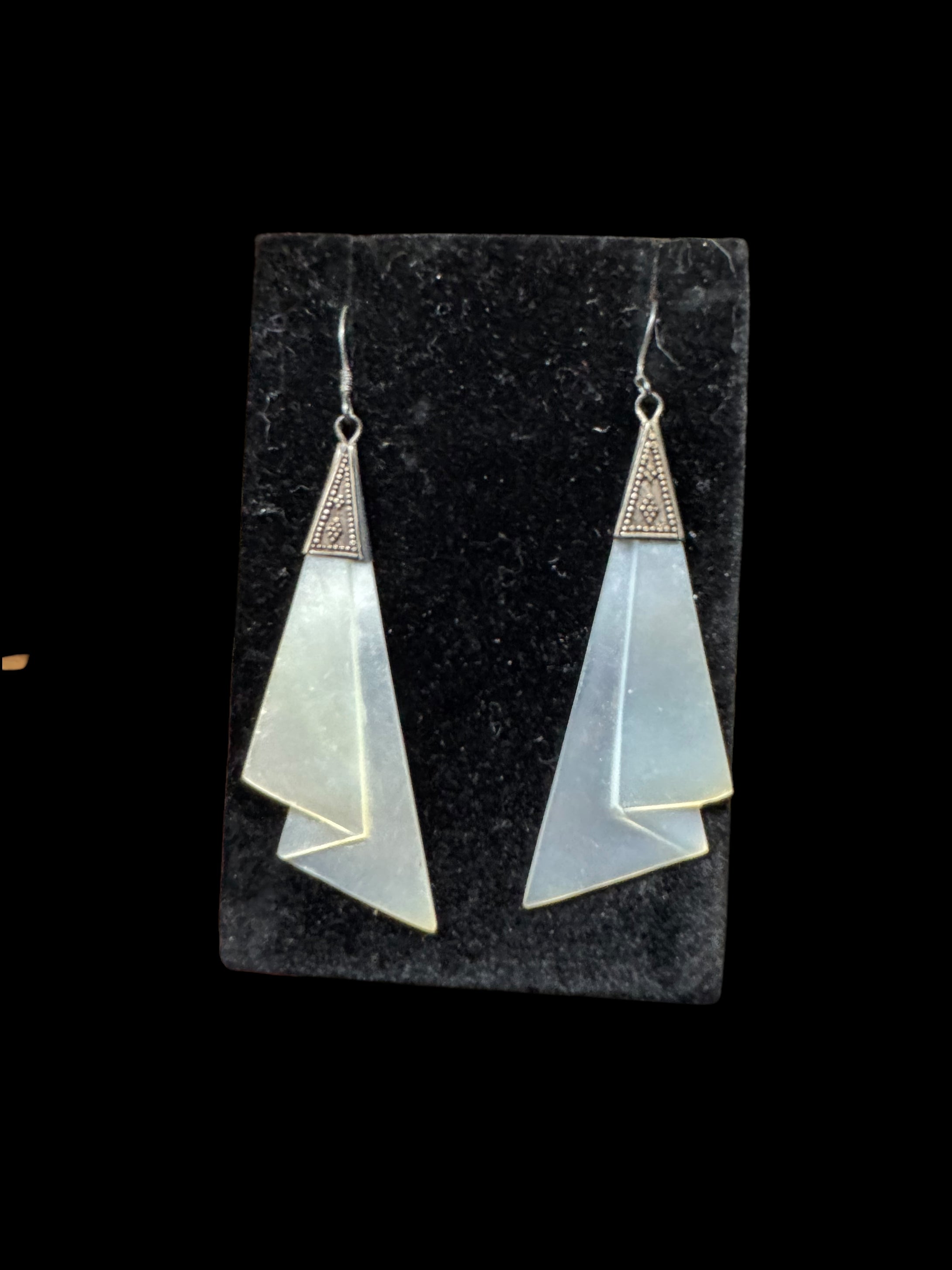 Vintage Sterling and Mother of Pearl Earrings