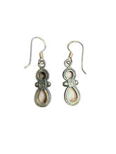 Load image into Gallery viewer, vintage sterling silver and mother - of - pearl drop earrings - Finely Find It Vintage!