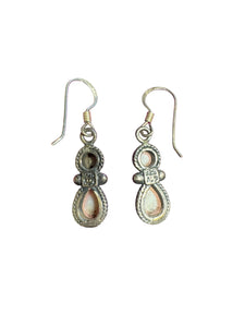 vintage sterling silver and mother - of - pearl drop earrings - Finely Find It Vintage!