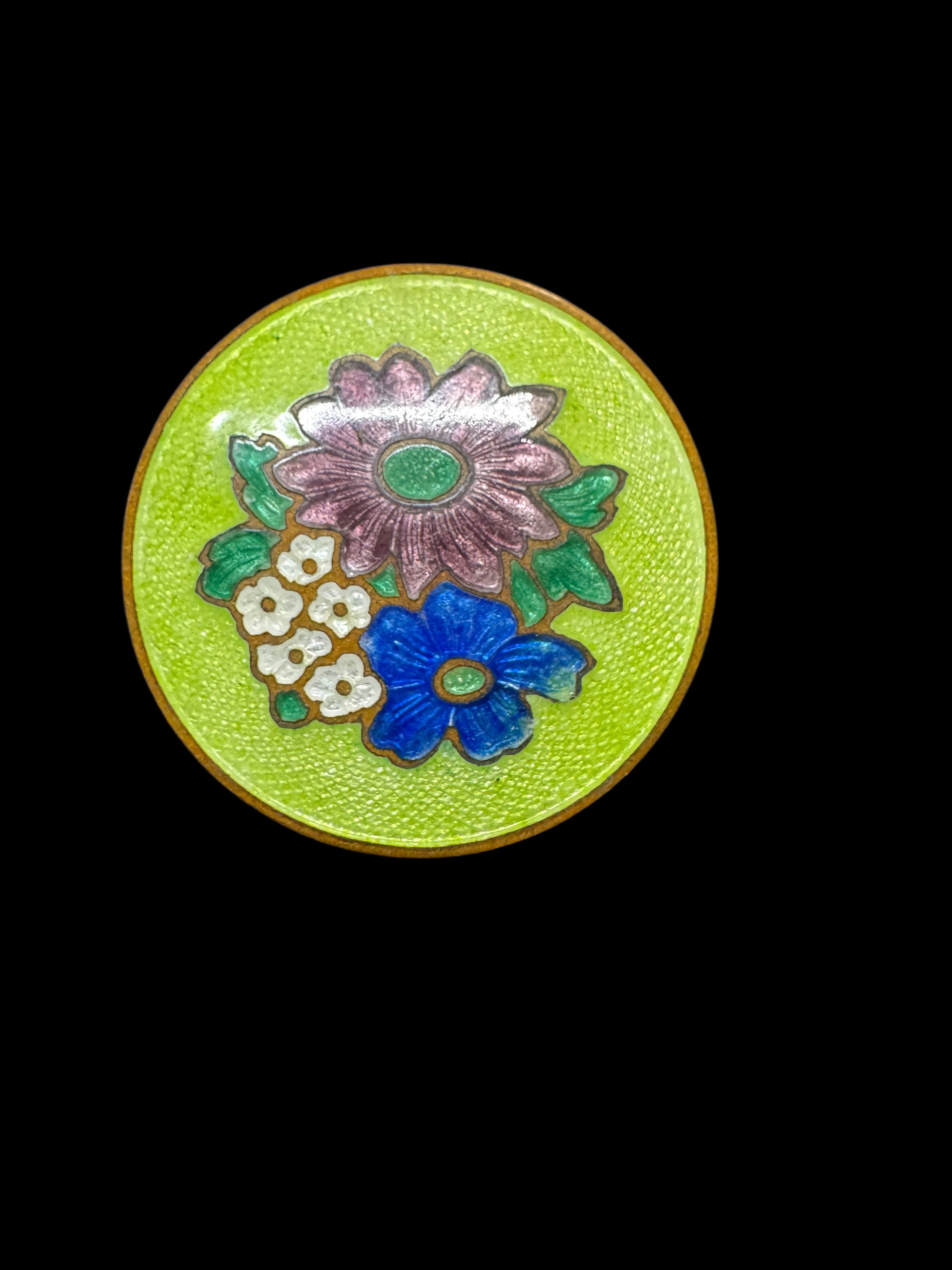 Vintage Enamel Circular brooch