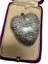 Load image into Gallery viewer, Antique Victorian sterling heart locket - Finely Find It Vintage!