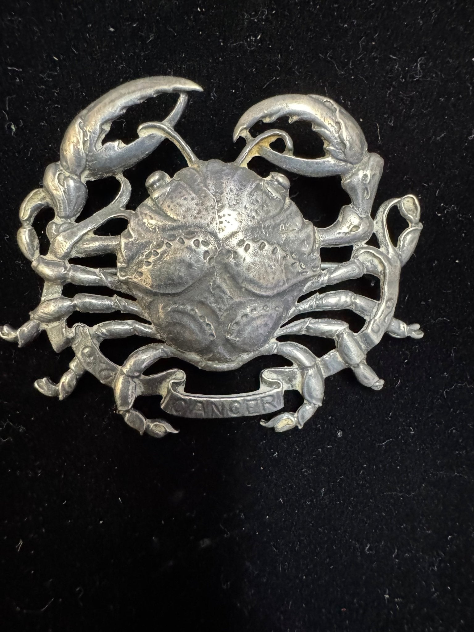 Cini Sterling Silver Cancer Zodiac Brooch - Crab Design - Finely Find It Vintage!