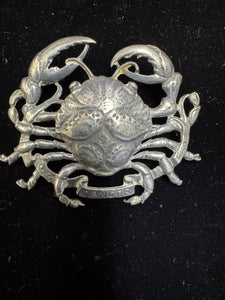 Cini Sterling Silver Cancer Zodiac Brooch - Crab Design - Finely Find It Vintage!