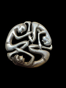 Peter Stone Celtic Brooch - Three Men Dancing - Finely Find It Vintage!