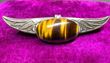 Load image into Gallery viewer, Sterling Silver and Tiger’s Eye Art Deco