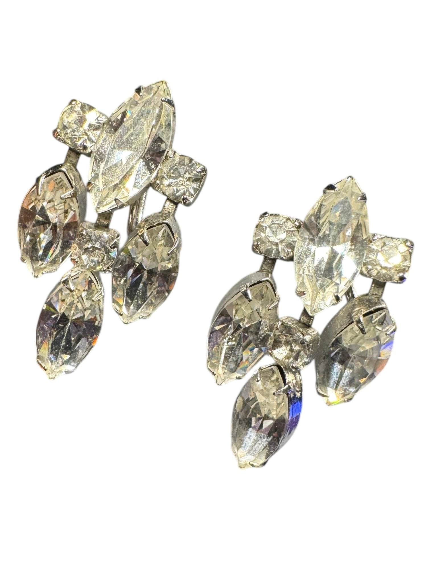 Vintage Rhinestone Screw back Earrings - Finely Find It Vintage!