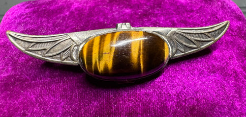 Sterling Silver and Tiger’s Eye Art Deco