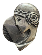 Load image into Gallery viewer, Vintage Sterling Silver flapper girl brooch