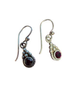 Load image into Gallery viewer, Antique Garnet Drop Earrings in Sterling Silver - Finely Find It Vintage!