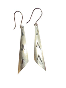 Modernist Sterling Silver Arrow Earrings - Finely Find It Vintage!