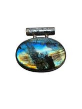 Load image into Gallery viewer, vintage Sterling labradorite pendant - Finely Find It Vintage!