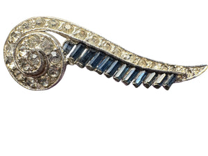 Art Deco Rhinestone Brooch - Finely Find It Vintage!