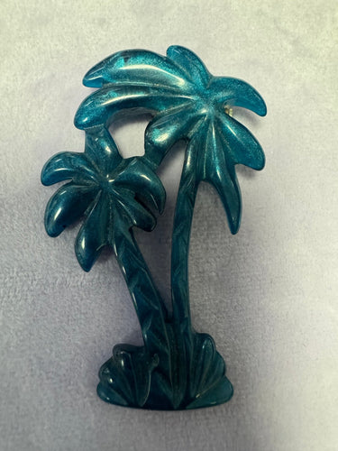 vintage lucite 1940’s brooch two palm trees - Finely Find It Vintage!