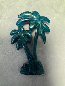 vintage lucite 1940’s brooch two palm trees - Finely Find It Vintage!