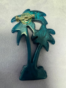 vintage lucite 1940’s brooch two palm trees - Finely Find It Vintage!